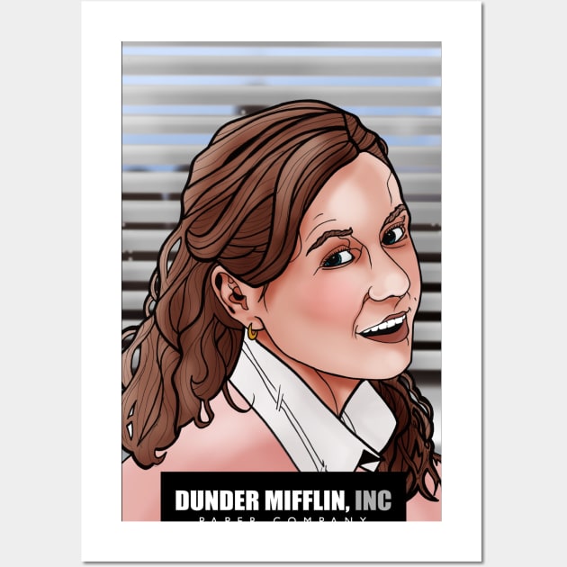 Pam Beesly Dunder Mifflin Wall Art by EvoComicsInc